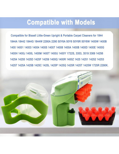 Cepillo para Manchas Difíciles Bissell 1400B Verde 3 Piezas