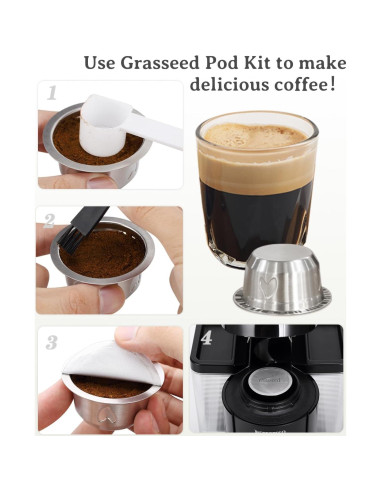 Cápsula Reutilizable Grasseed para Vertuo con 40 Tapas