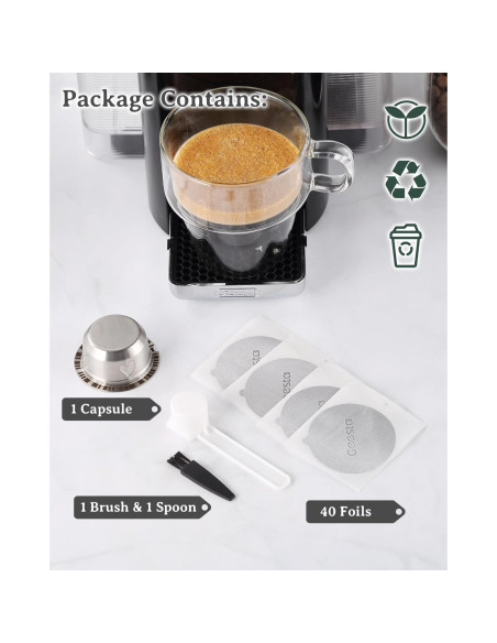 Cápsula Reutilizable Grasseed para Vertuo con 40 Tapas