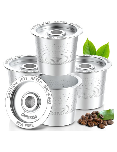 Cápsulas de Café Reutilizables CAPMESSO para Keurig 1.0 - Acero Inoxidable (4 Unidades) Cápsulas de Café Reutilizables CAPMESSO para Keurig 1.0 - Acero Inoxidable (4 Unidades)