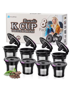 Tazas K reutilizables InwodiTeki, paquete de 8, acero inoxidable