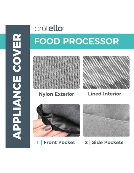Cubierta para Procesador de Alimentos Crutello Gris 11-14 Tazas