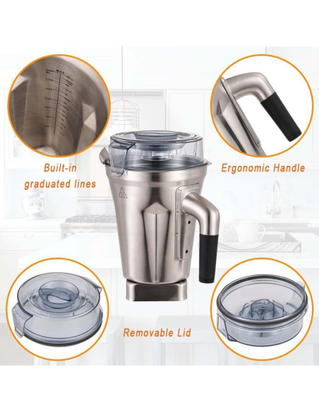 Contenedor de Acero Inoxidable 64oz EastFune para Licuadoras
