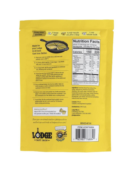 Mezcla para Pan de Maíz Lodge - Dulce Como Miel 1975.8g