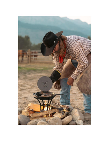 Prensa de Parrilla Redonda Lodge Yellowstone 20.32 cm Hierro Fundido
