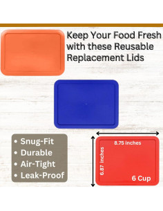 Tapa Rectangular de 6 Tazas Klare Ware - Paquete de 3 Colores 2