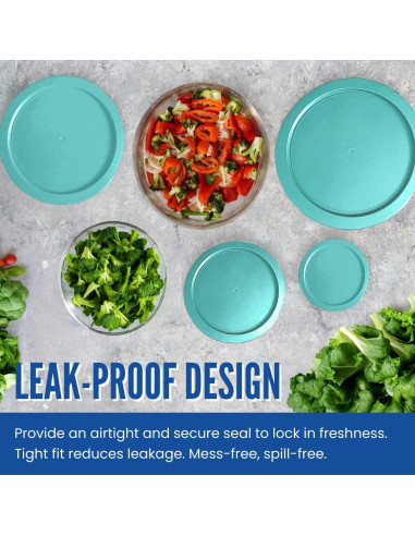 Tapa de Reemplazo Pyrex 2 Tazas 10-Pack Turquesa 12.7 cm