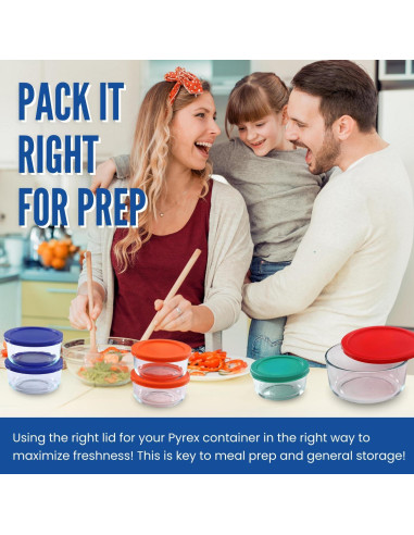 Tapa de Reemplazo Pyrex 2 Tazas 10-Pack Turquesa 12.7 cm