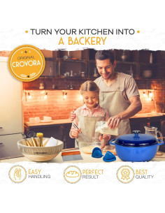 Olla de hierro fundido esmaltada Crovora 6 QT azul con tapa 2