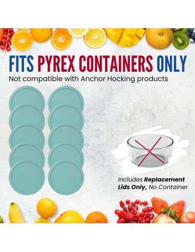 Tapa de Reemplazo Pyrex 2 Tazas 10-Pack Turquesa 12.7 cm