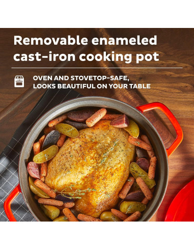 Olla Holandesa Eléctrica Instant Pot 6L 1500W Hierro Fundido Rojo