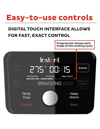 Olla Holandesa Eléctrica Instant Pot 6L 1500W Hierro Fundido Rojo