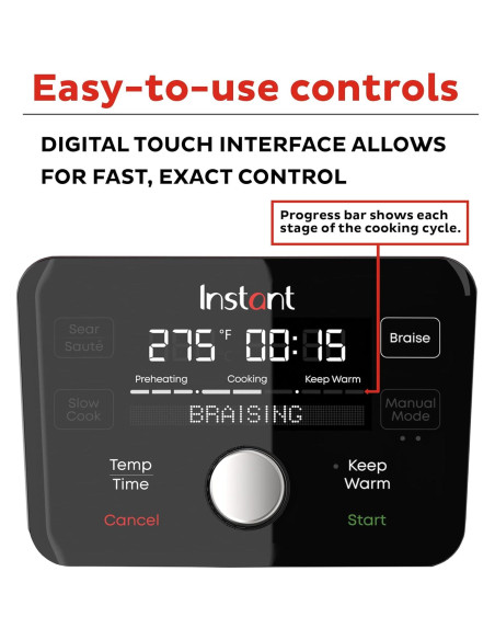 Olla Holandesa Eléctrica Instant Pot 6L 1500W Hierro Fundido Rojo Olla Holandesa Eléctrica Instant Pot 6L 1500W Hierro Fundido Rojo