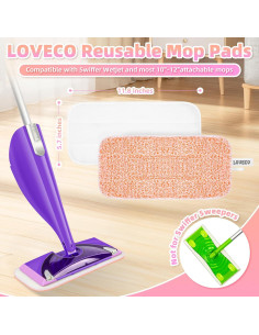 Paños de Mopa Reutilizables LOVECO para Swiffer Wet Jet - 6 Unidades 2