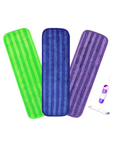 Paños de Mopa Reutilizables Vanclearidea para Swiffer PowerMop - 3 Recargas 38 cm