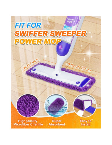 Paños Reutilizables para Mopa de Poder Swiffer MyKEEPOW - 3 Unidades