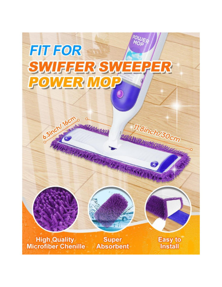 Paños Reutilizables para Mopa de Poder Swiffer MyKEEPOW - 3 Unidades