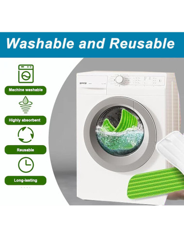 Paños de Mopa Reutilizables Vanclearidea para Swiffer PowerMop - 3 Recargas 38 cm