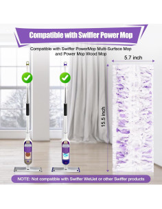 Paquete de 42 Almohadillas Desechables Bestechy para Trapeador Eléctrico Swiffer PowerMop 2