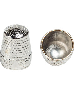 Dedales de Costura AXEN 4 Piezas Metal Plata, Protección Dedo 2