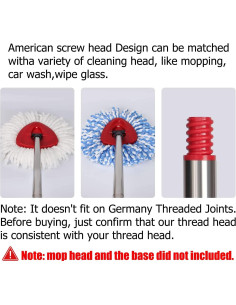 Mango de Repuesto Qulable para Mop Giratorio Ajustable 76-147 cm 2