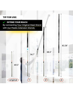 Paquete de 3 varillas de extensión de vacío ENUKYCOM 35 mm 106.68 cm 2