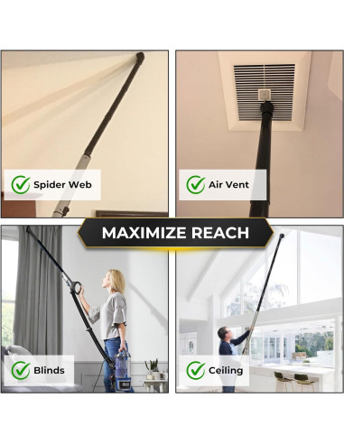 Paquete de 3 varillas de extensión de vacío ENUKYCOM 35 mm 106.68 cm