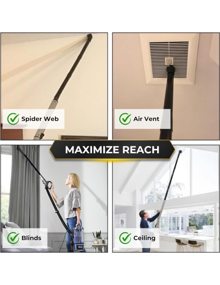 Paquete de 3 varillas de extensión de vacío ENUKYCOM 35 mm 106.68 cm