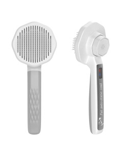 Cepillo Antiestático para Mascotas Fumzen - Autolimpiante, Gris