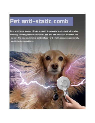 Cepillo Antiestático para Mascotas Fumzen - Autolimpiante, Gris