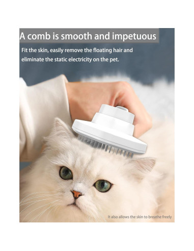 Cepillo Antiestático para Mascotas Fumzen - Autolimpiante, Gris