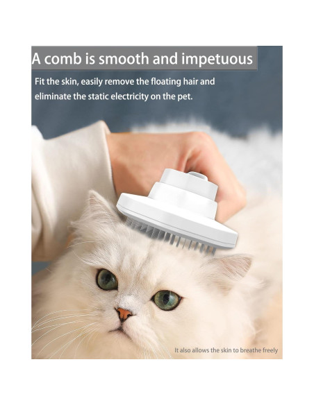 Cepillo Antiestático para Mascotas Fumzen - Autolimpiante, Gris