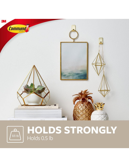 Ganchos Metálicos Command 17032BR-4ES, 16 Piezas, Latón