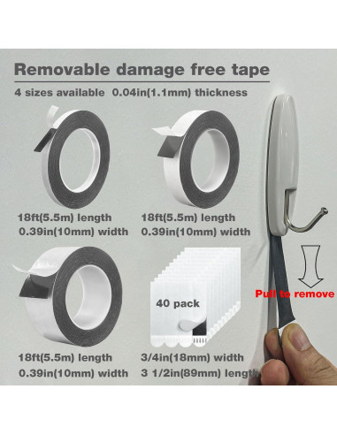 Cinta Doble Cara Pesada Hasaky 40 Piezas 19mm x 89mm