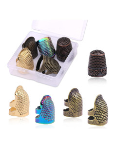 Juego de Dedales de Costura Yizzvb - 5 Piezas Ajustables