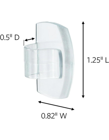 Clips de Cuerda Redondos Command, 10 Organizadores Transparentes
