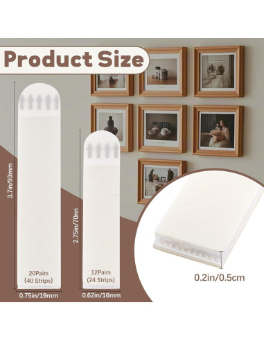 64 Tiras Adhesivas para Colgar Imágenes RAINFLOW - Carga Pesada