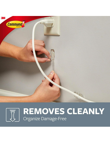 Clips de Cuerda Redondos Command, 10 Organizadores Transparentes