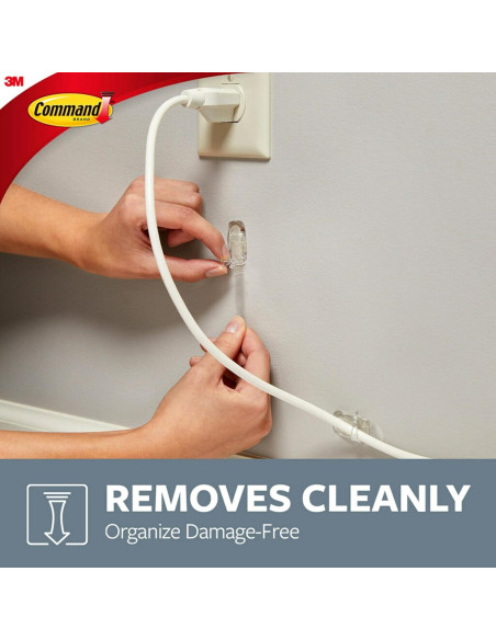 Clips de Cuerda Redondos Command, 10 Organizadores Transparentes