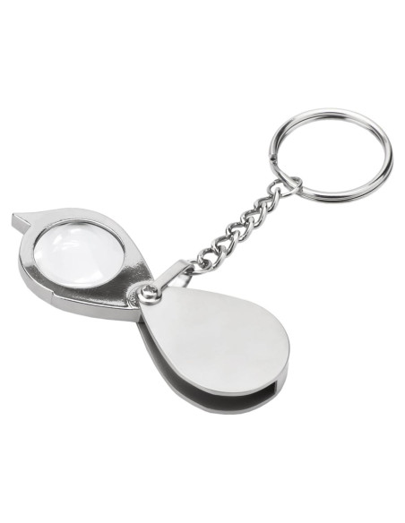 Lupa de bolsillo Rongon 10X con llavero y estuche plateada