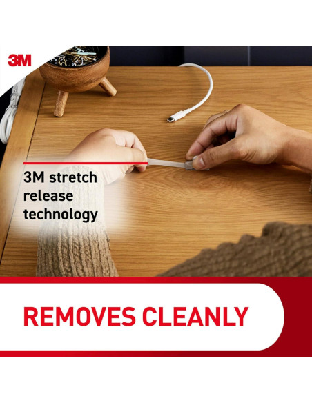 Clips de Cuerda Redondos Command, 10 Organizadores Transparentes