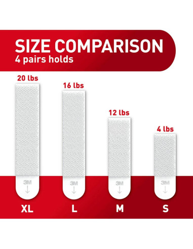 Tiras para colgar cuadros 3M Command, 24 unidades, Blanco
