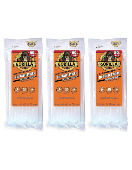 Palitos de Pegamento Caliente Gorilla 20 Unidades 20 cm