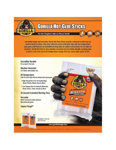 Palitos de Pegamento Caliente Gorilla 20 Unidades 20 cm
