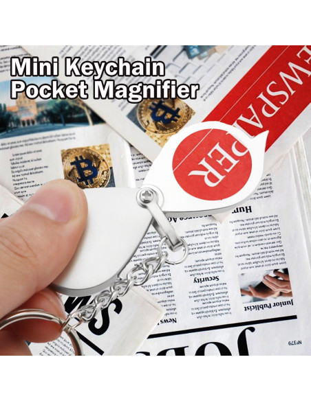 Lupa de bolsillo Rongon 10X con llavero y estuche plateada