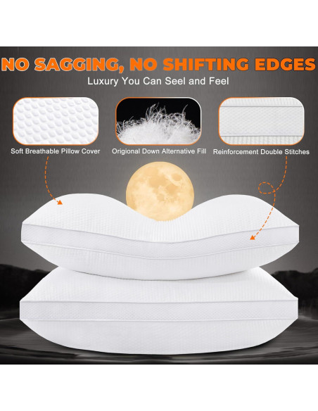 Almohadas AIAEL Queen Set de 2 Microfibra Hipoalergénicas Almohadas AIAEL Queen Set de 2 Microfibra Hipoalergénicas