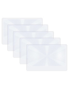 Lupa de Bolsillo Molain 5Pcs Aumento 3X PVC Transparente
