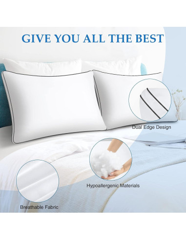 Juego de 2 Almohadas King DolceLuna Suaves y Transpirables