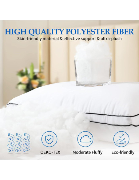 Juego de 2 Almohadas King DolceLuna Suaves y Transpirables Juego de 2 Almohadas King DolceLuna Suaves y Transpirables