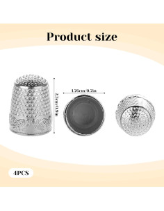 4 Dedales de Metal InnoHHustle para Coser a Mano Plata 2